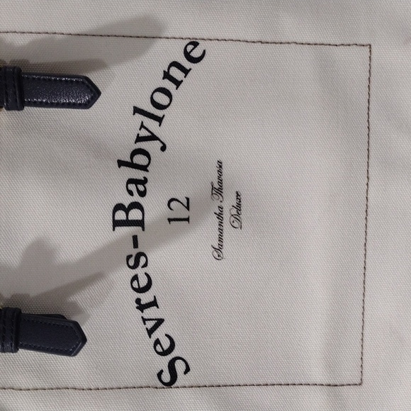 Samantha Thavasa DELUXE Shoulder Bag White Canvas 2 ways Tote Handbag - Picture 3 of 17